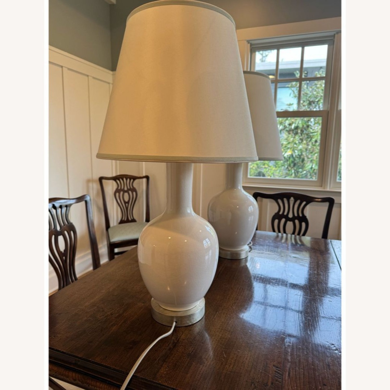 Kendall Wilkinson Design White Crackled Glass Lamp - image-5