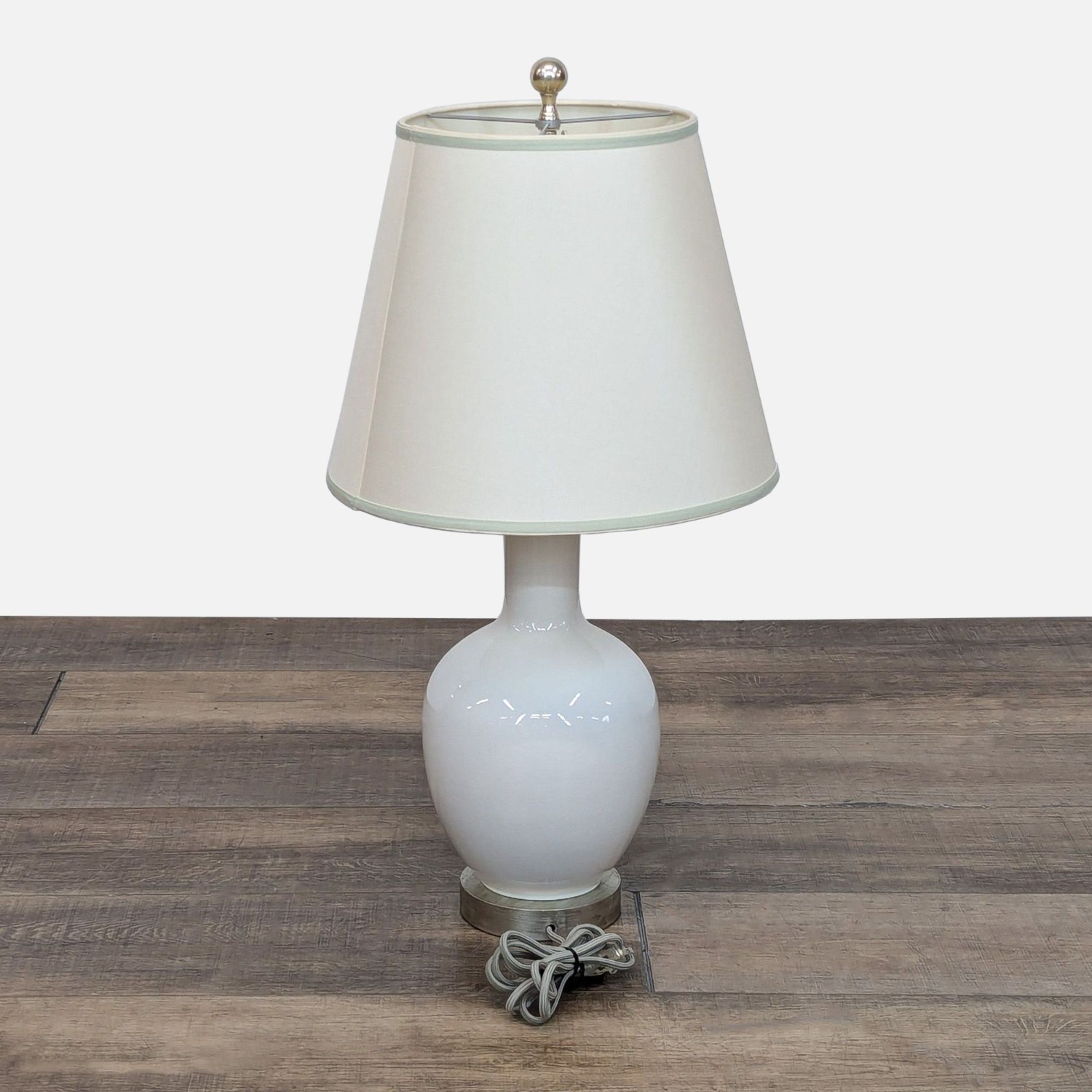 Kendall Wilkinson Design White Crackled Glass Lamp - image-1