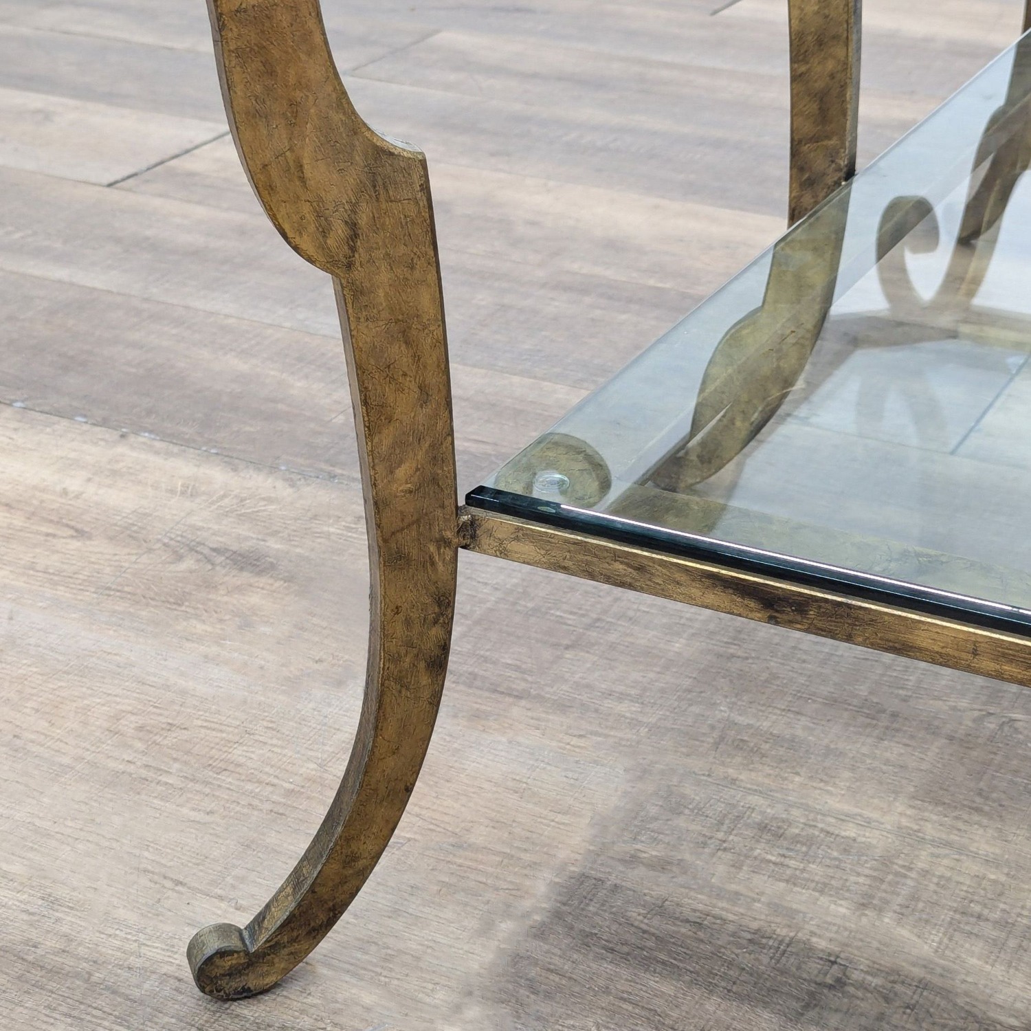  Vintage Ethan Allen Iron and Glass Coffee Table - image-7