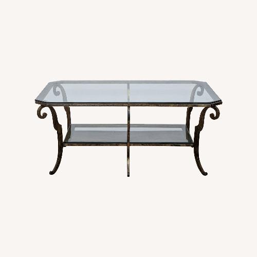 Used  Vintage Ethan Allen Iron and Glass Coffee Table for sale on AptDeco
