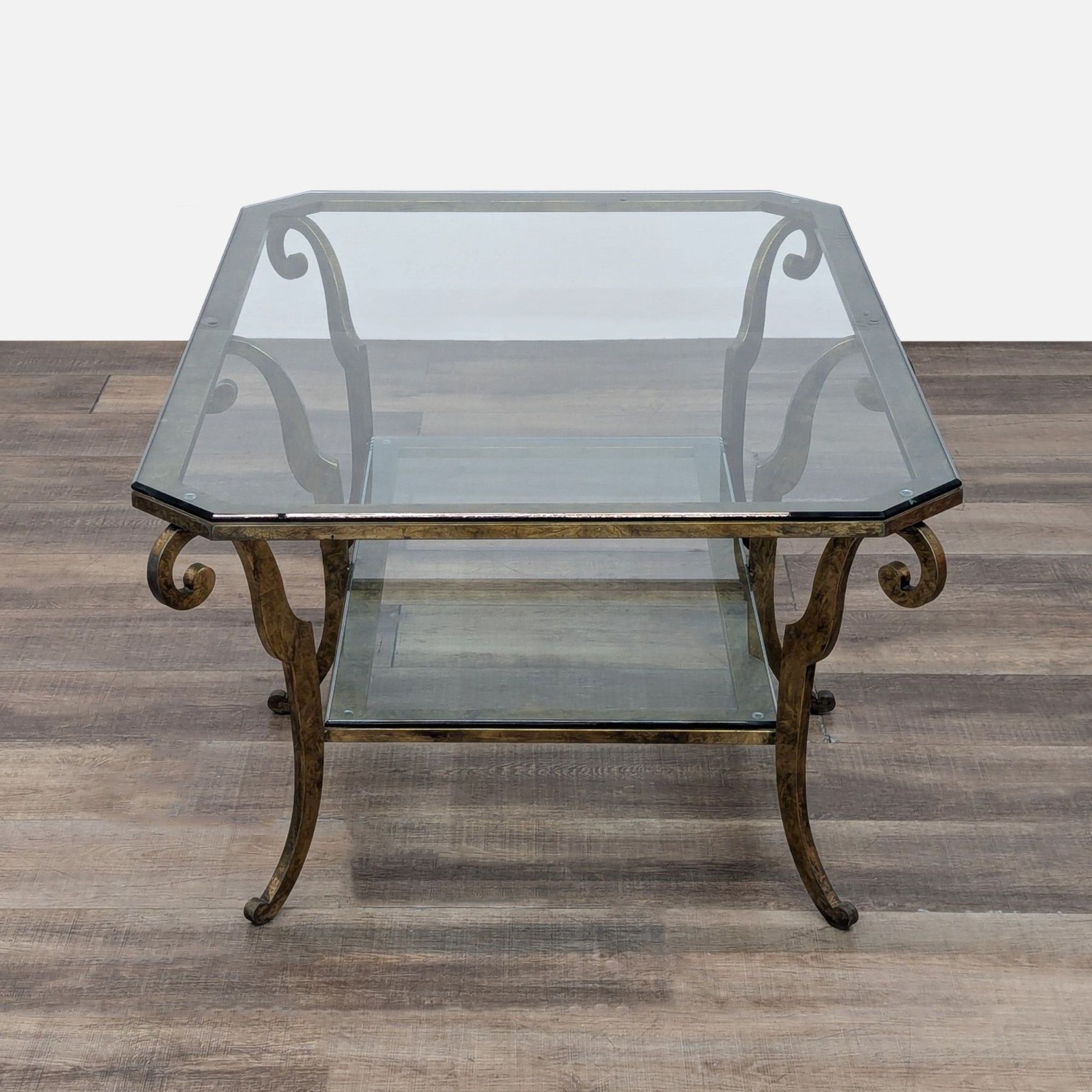  Vintage Ethan Allen Iron and Glass Coffee Table - image-5