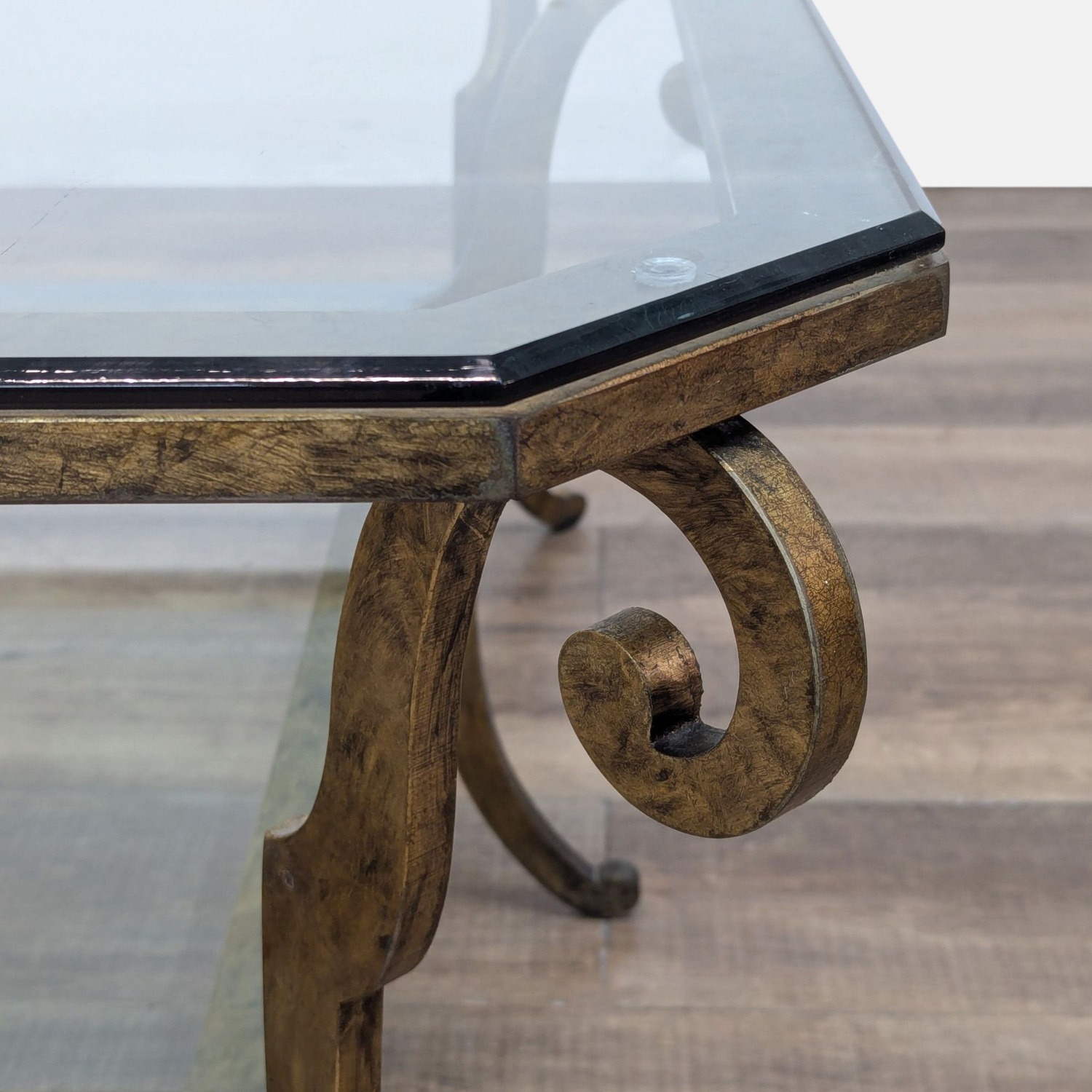  Vintage Ethan Allen Iron and Glass Coffee Table - image-6