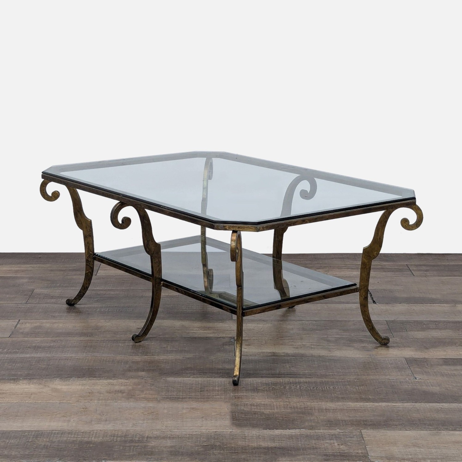  Vintage Ethan Allen Iron and Glass Coffee Table - image-4