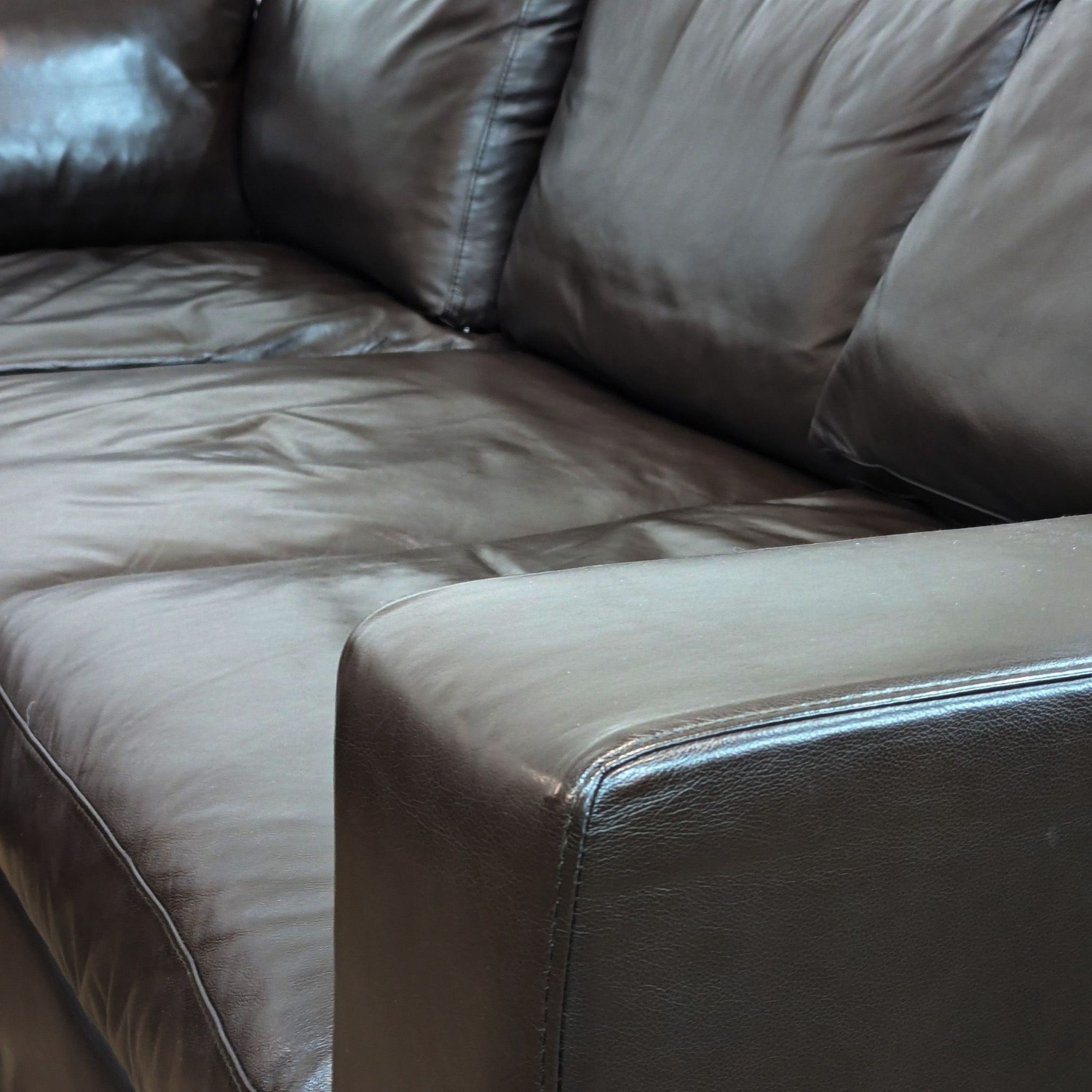 Stella Transitional Brown Leather Corner Sectional - image-5