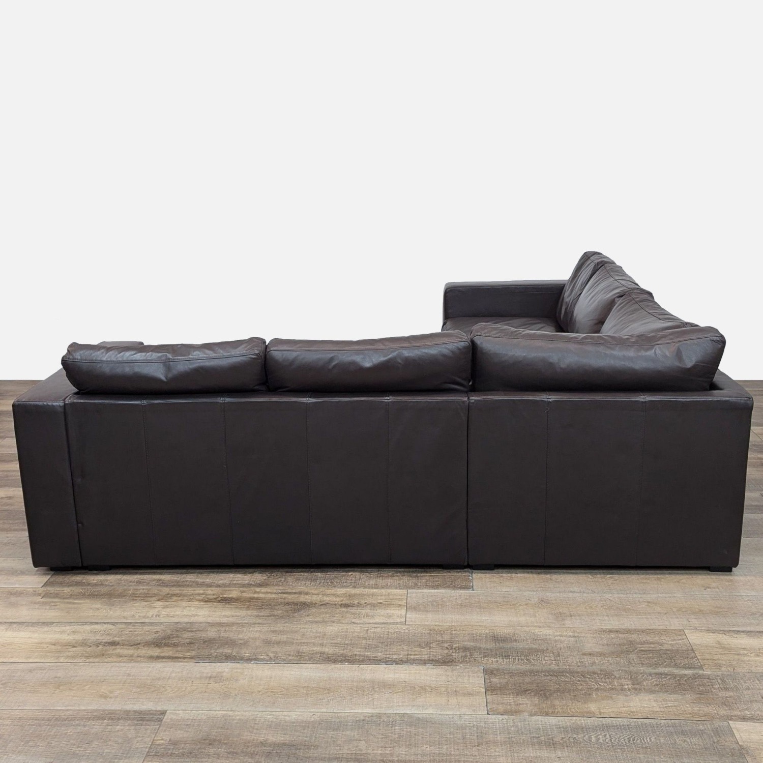 Stella Transitional Brown Leather Corner Sectional - image-4
