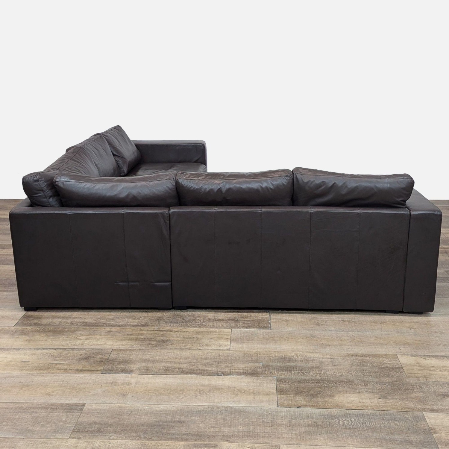 Stella Transitional Brown Leather Corner Sectional - image-3