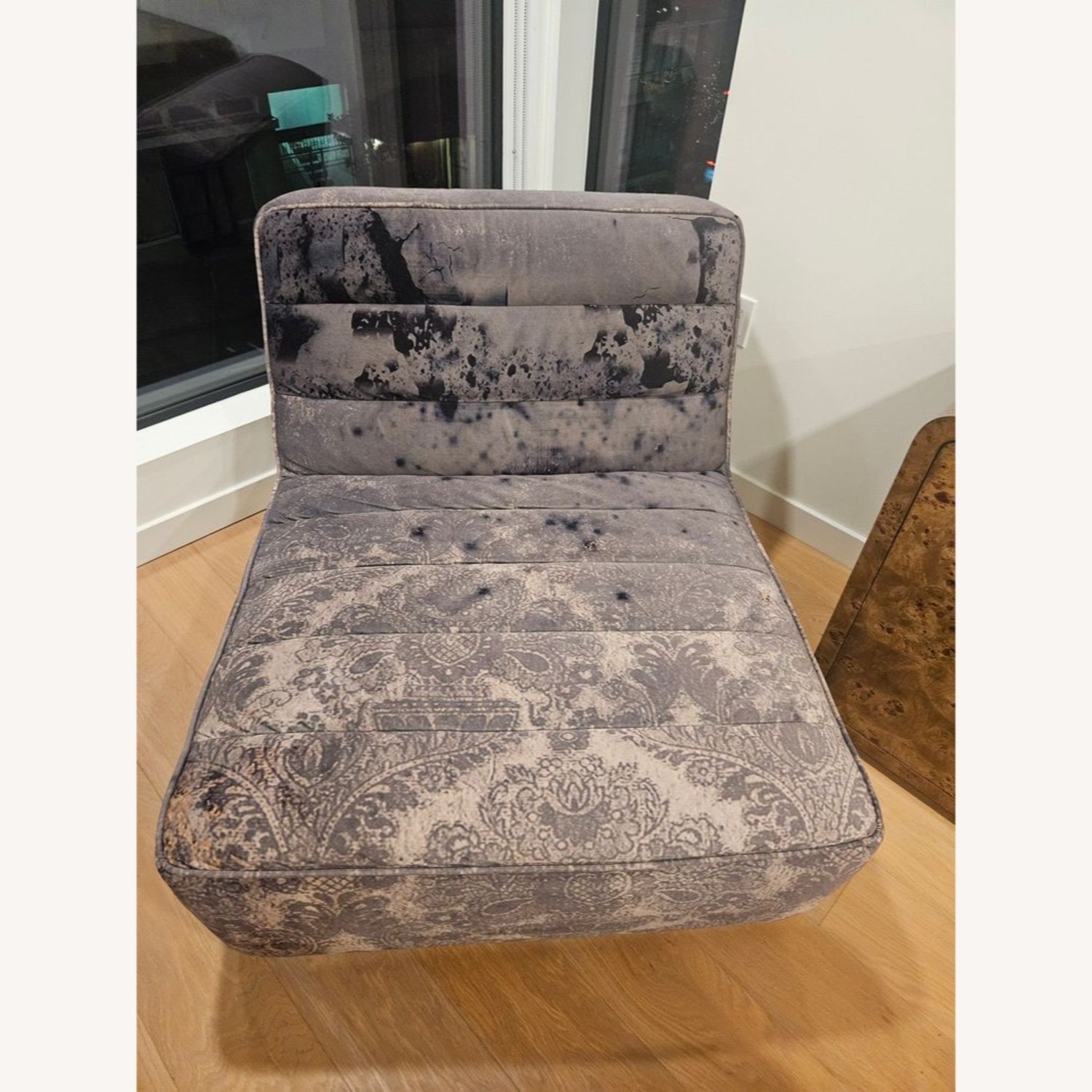 Timothy Oulton Shabby Velvet Lounge Chair - image-1