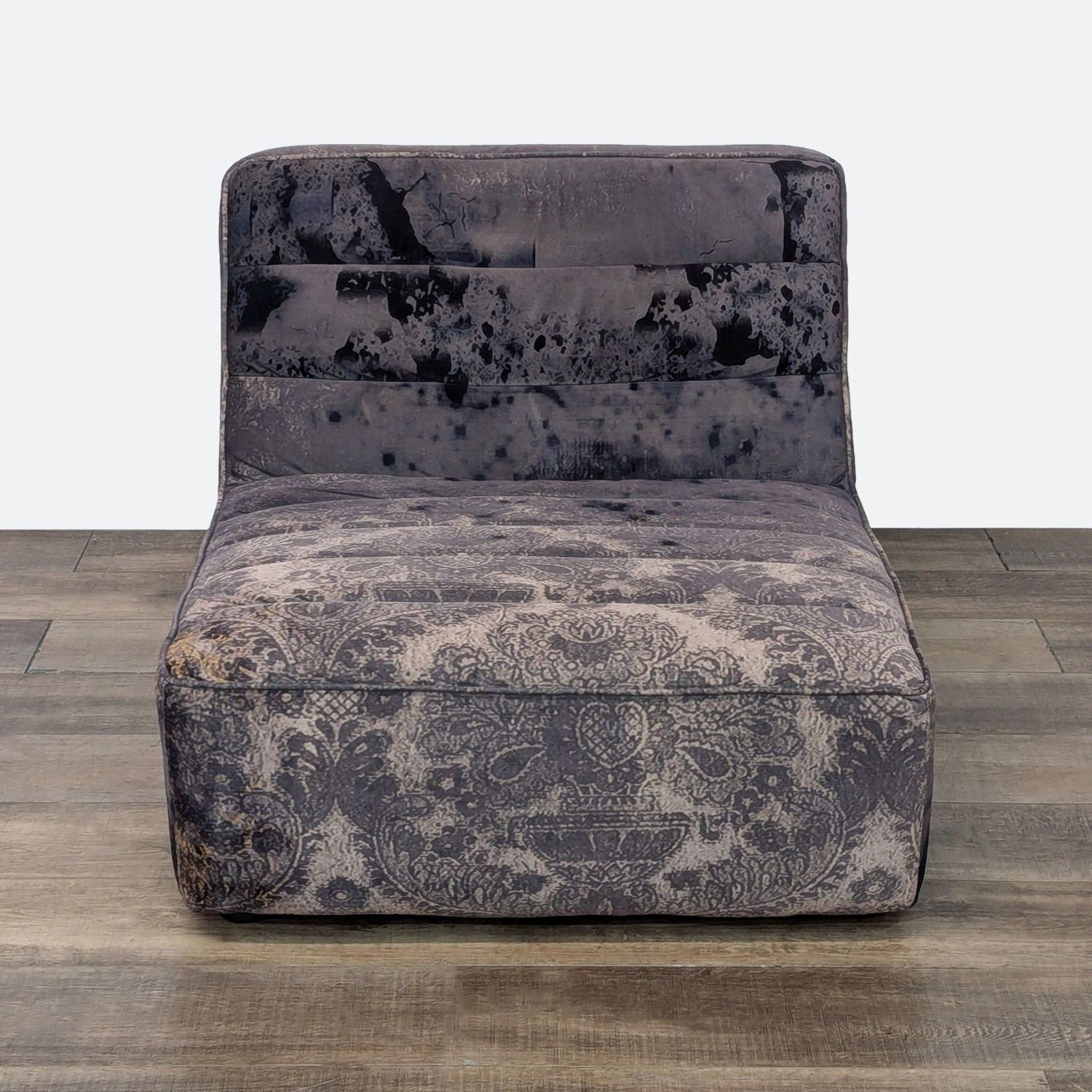Timothy Oulton Shabby Velvet Lounge Chair - image-2