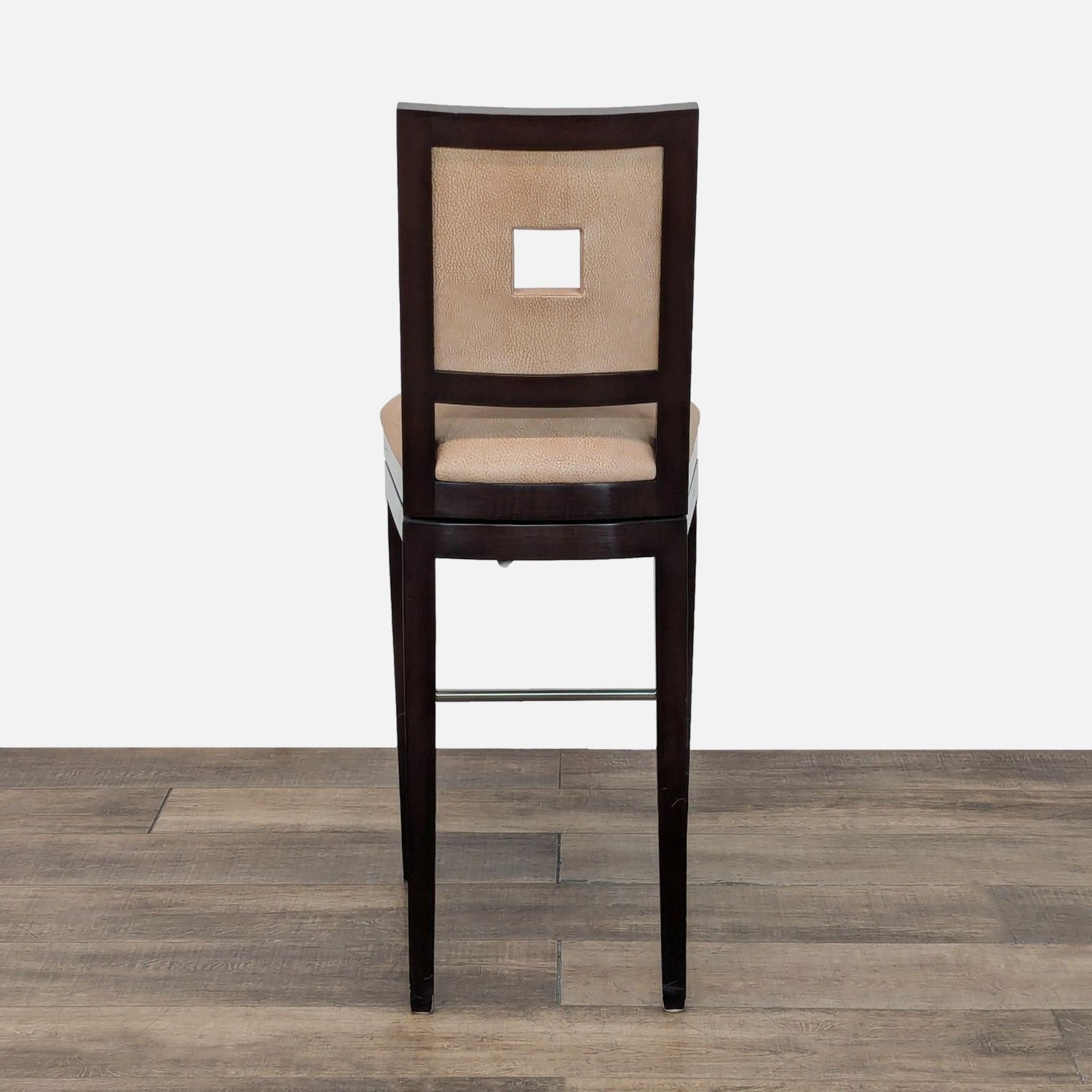 Berman Rosetti Grid Swivel Leather Bar Stool - image-4