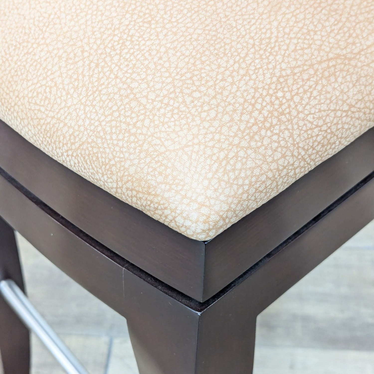 Berman Rosetti Grid Swivel Leather Bar Stool - image-7