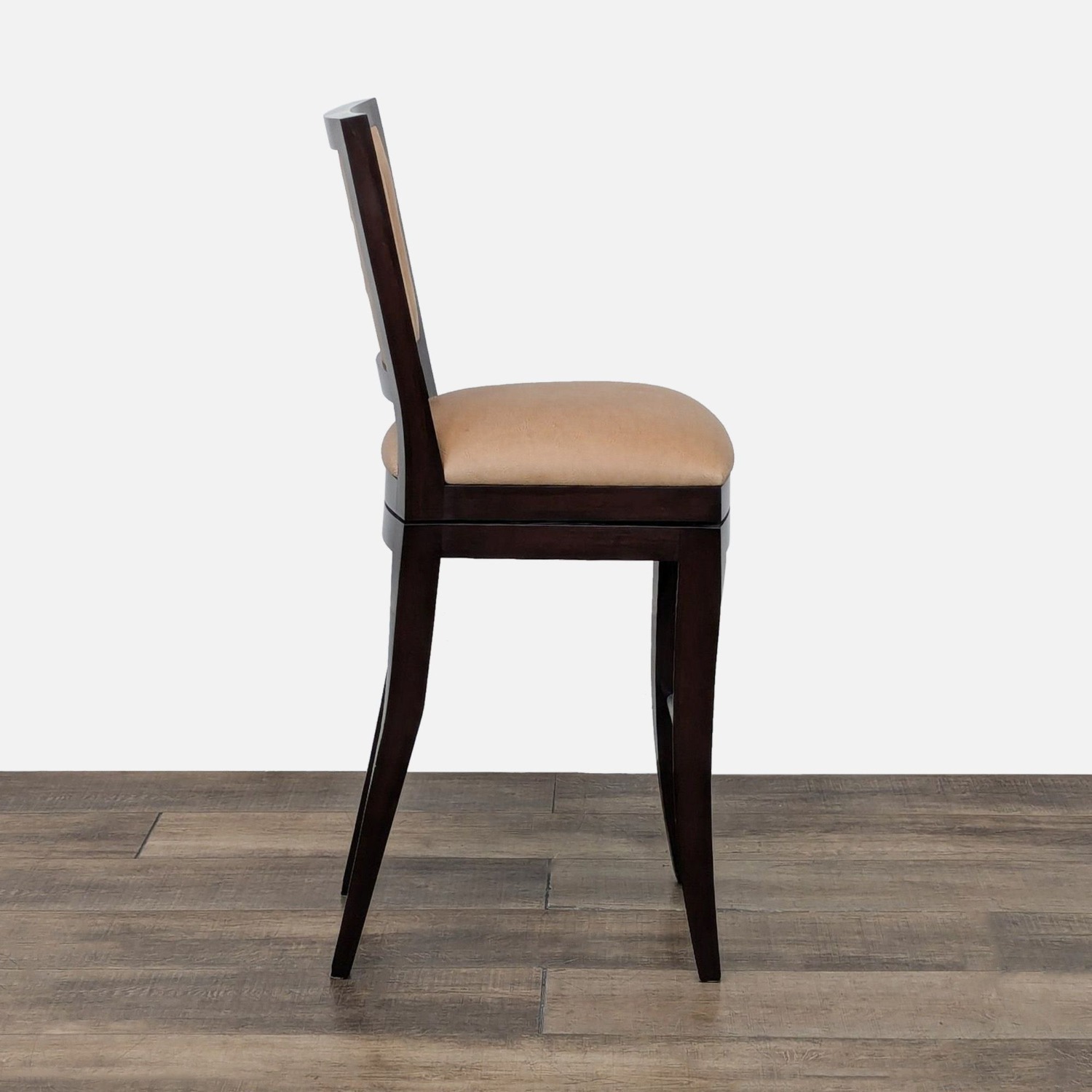 Berman Rosetti Grid Swivel Leather Bar Stool - image-3