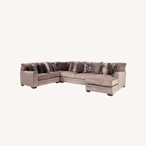 Used Luxe Gray 150'' 4 Piece Right Arm Facing Chaise Sectional for sale on AptDeco