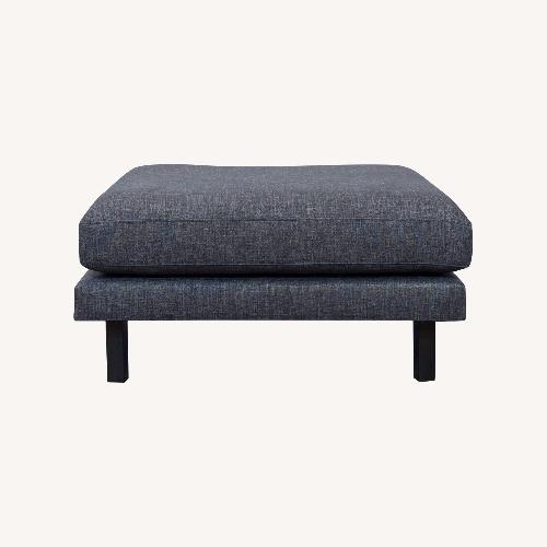 Used Modern Charcoal Gray Ottoman with Wood Legs	 for sale on AptDeco