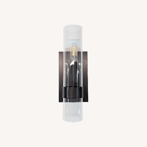 Used Sleek Modern Wall Sconce with Clear Glass for sale on AptDeco