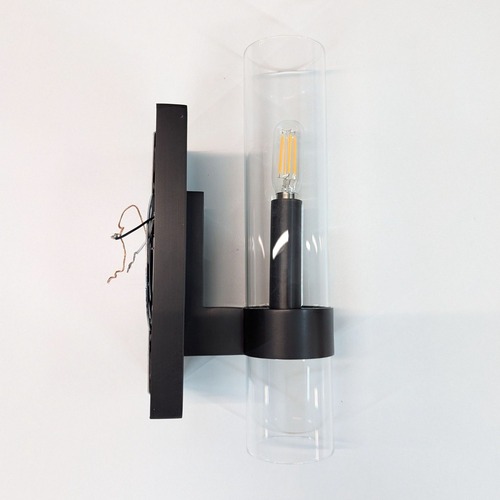 Used Sleek Modern Wall Sconce with Clear Glass for sale on AptDeco