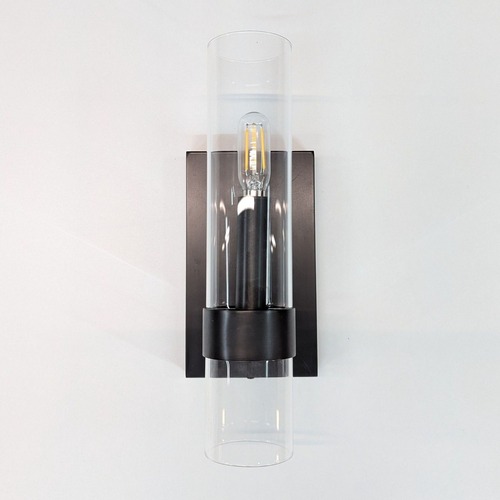 Used Sleek Modern Wall Sconce with Clear Glass for sale on AptDeco