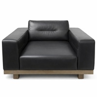 Restoration Hardware Black Durrell Luxe Leather Chair