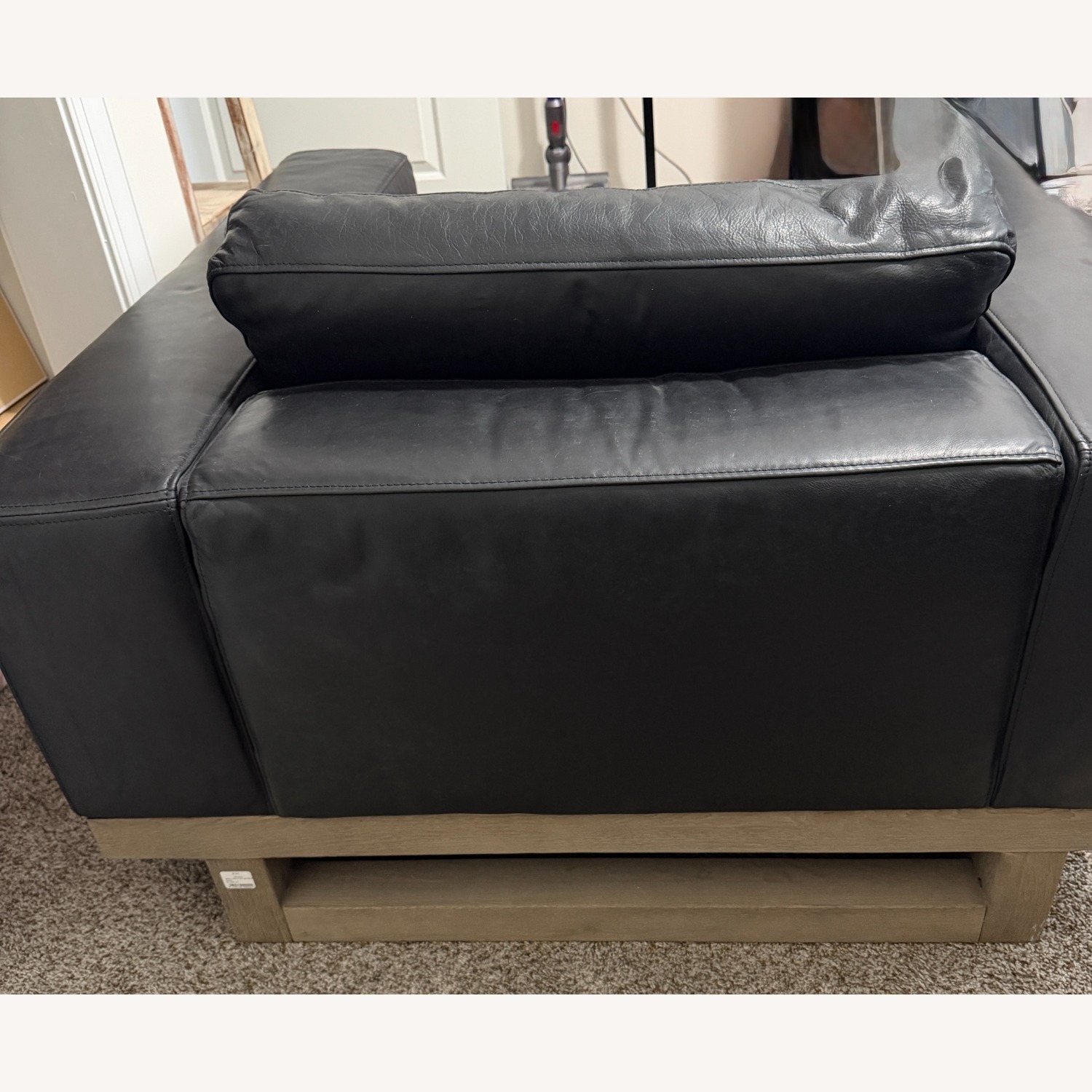 Restoration Hardware Black Durrell Luxe Leather Chair - image-4