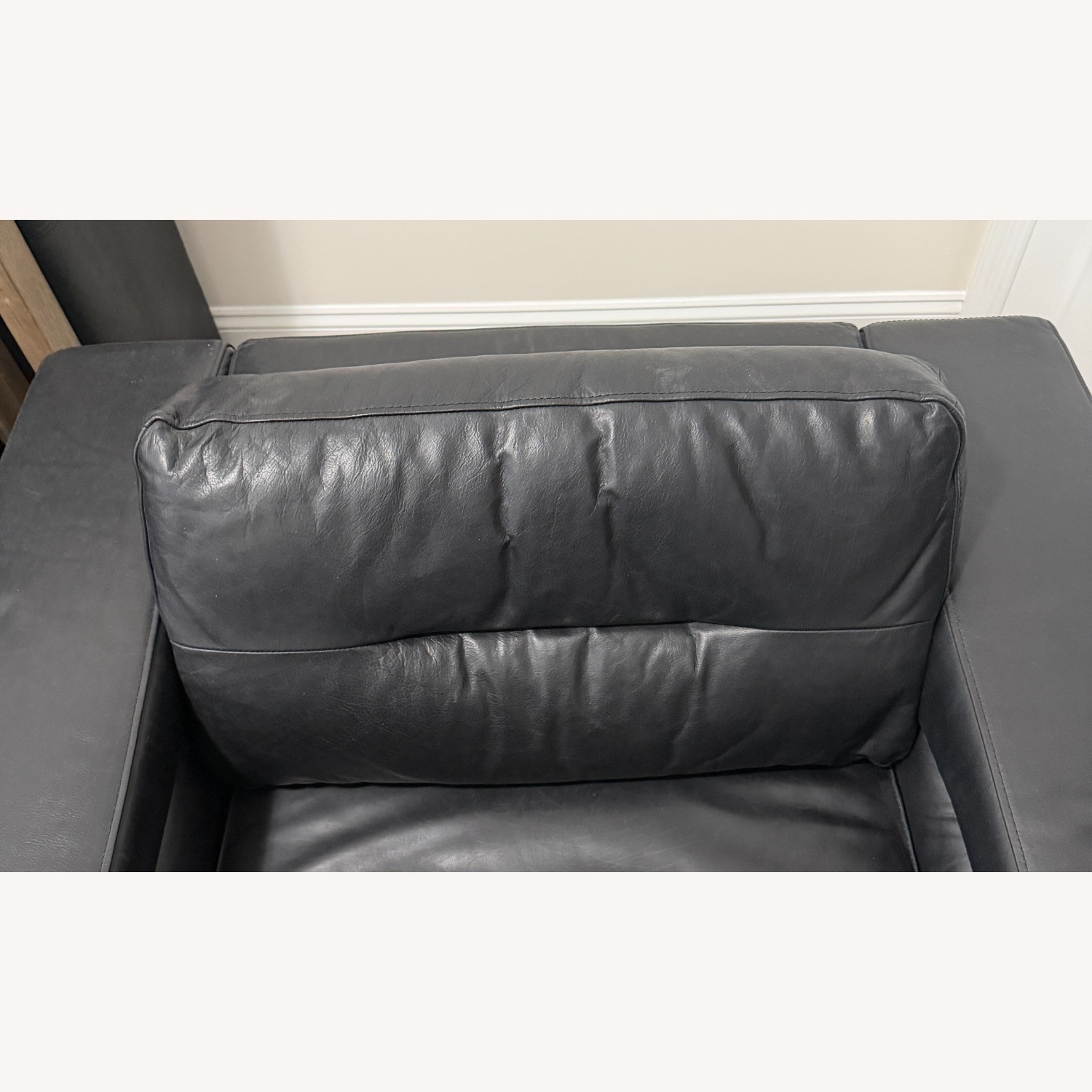 Restoration Hardware Black Durrell Luxe Leather Chair - image-2