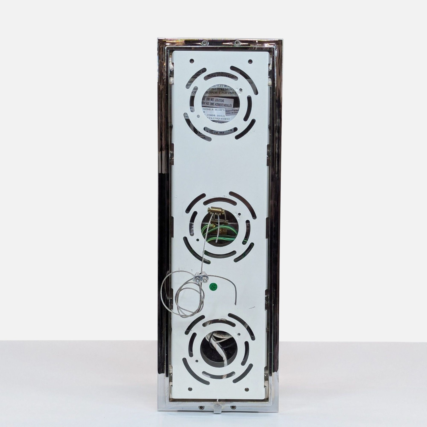 Modern Chrome Frame Wall Light with Ribbed Glass	 - image-2