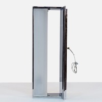 Modern Chrome Frame Wall Light with Ribbed Glass	