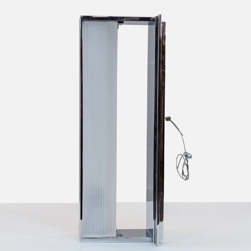 Used Modern Chrome Frame Wall Light with Ribbed Glass	 for sale on AptDeco