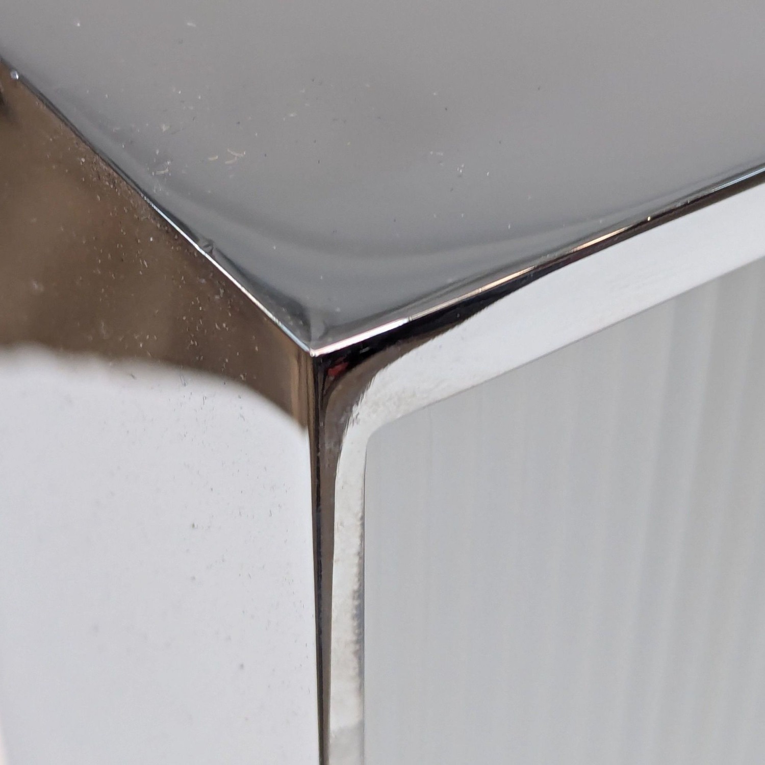 Modern Chrome Frame Wall Light with Ribbed Glass	 - image-4