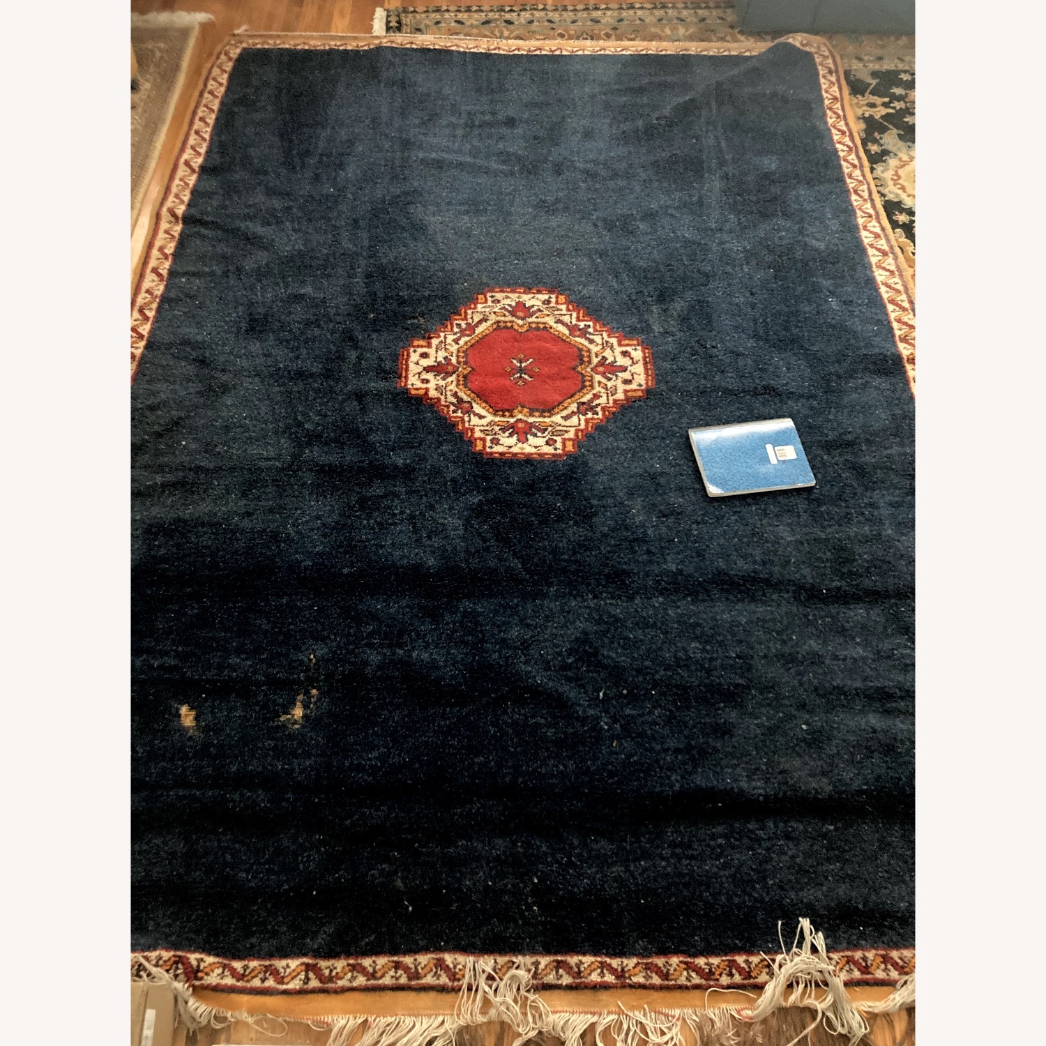 Blue Wool Area Rug 7' x 9.5' - image-5