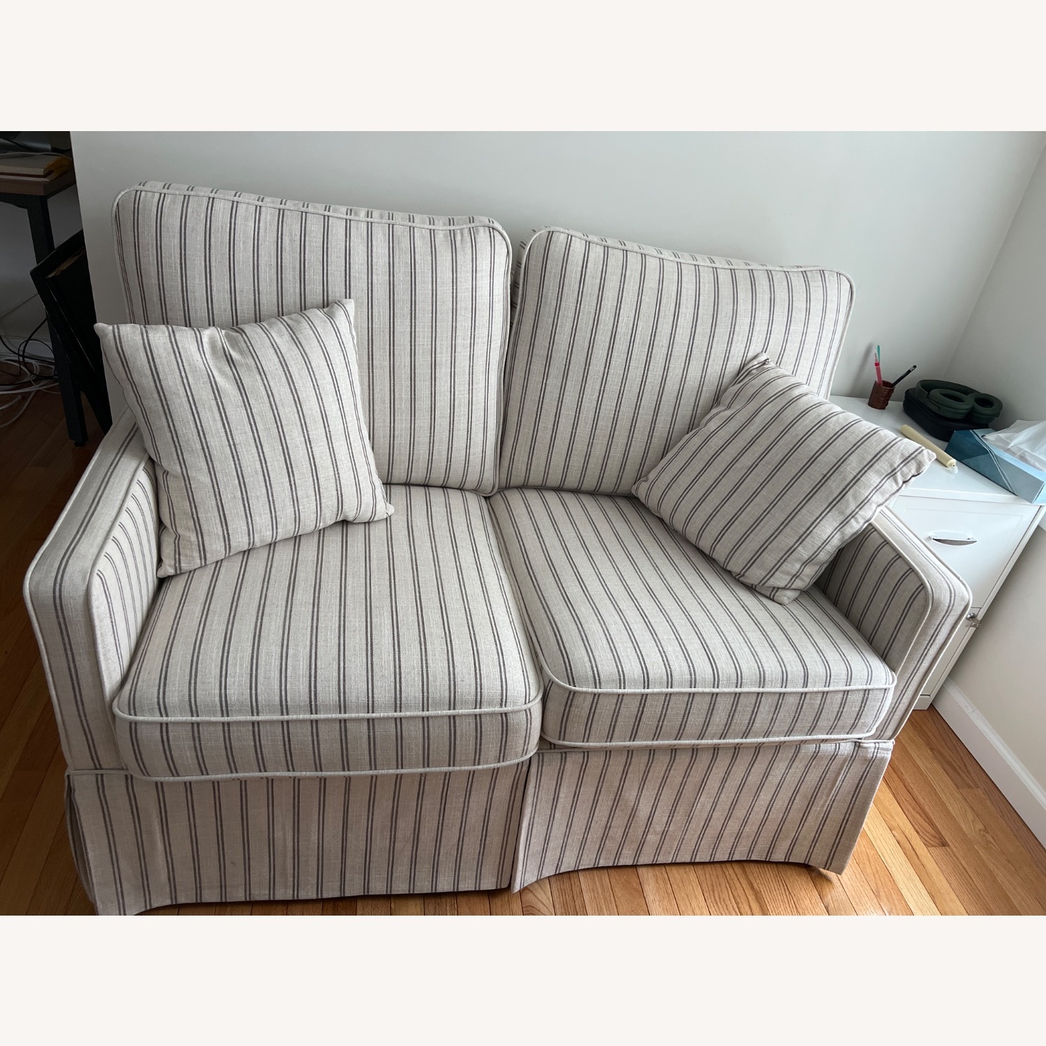 Raymour & Flanigan Ellwood White Fabric 2 Seater Sofa - image-3