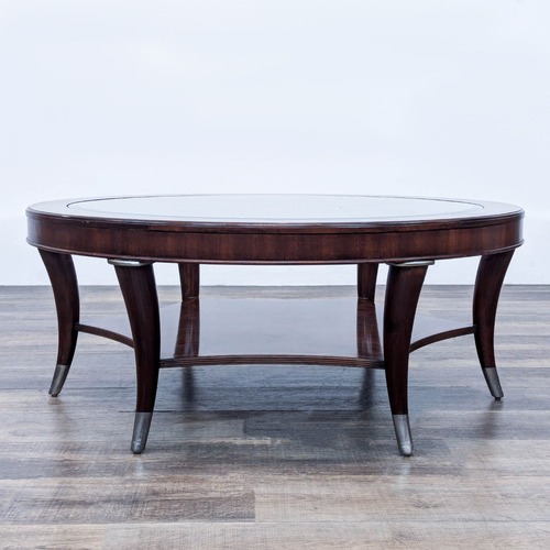Used Glass Top Coffee Table with Inlaid Shelf	 for sale on AptDeco