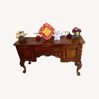 Wood Victorian Side Storage Table 