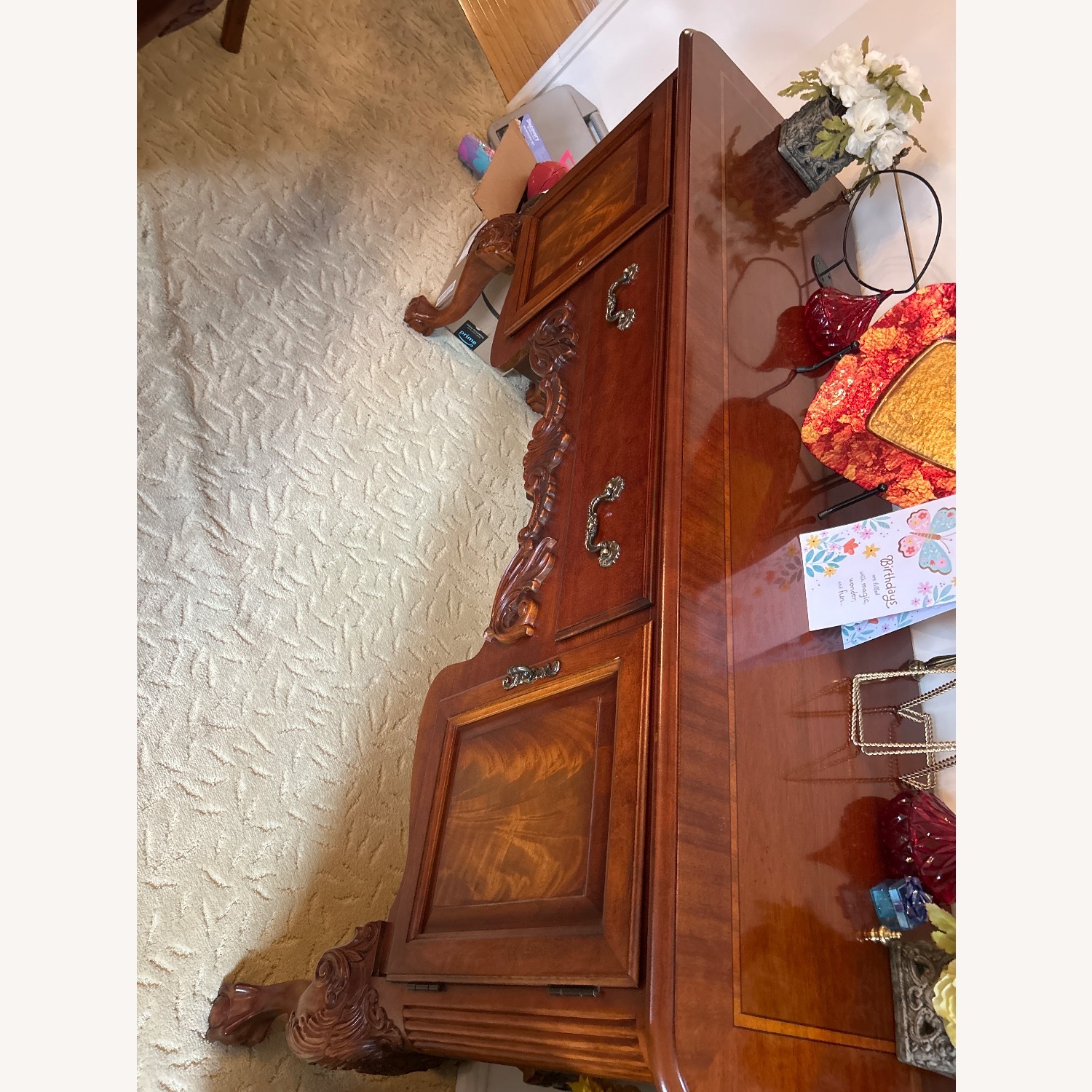 Wood Victorian Side Storage Table  - image-2