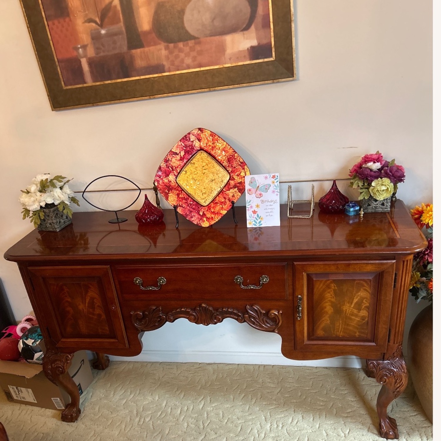 Wood Victorian Side Storage Table  - image-4