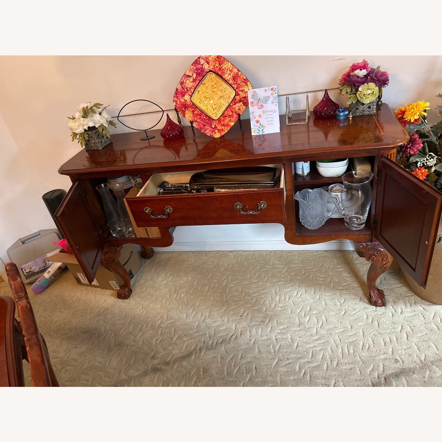 Wood Victorian Side Storage Table  - image-3