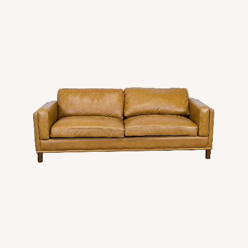 Used Wade Logan Salix Modern Leather Sofa for sale on AptDeco