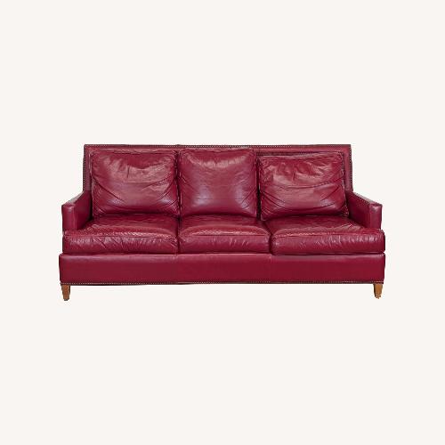 Used Hancock and Moore Arrington Red Leather Modern Sofa for sale on AptDeco