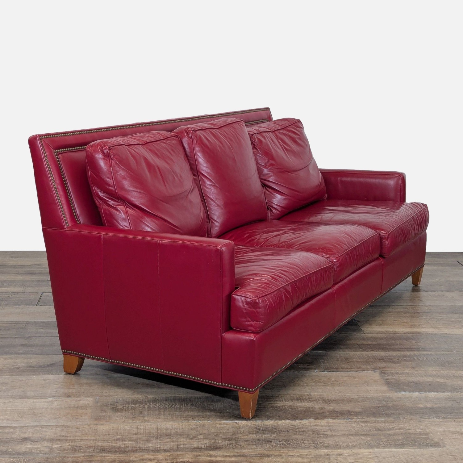 Hancock and Moore Arrington Red Leather Modern Sofa - image-2