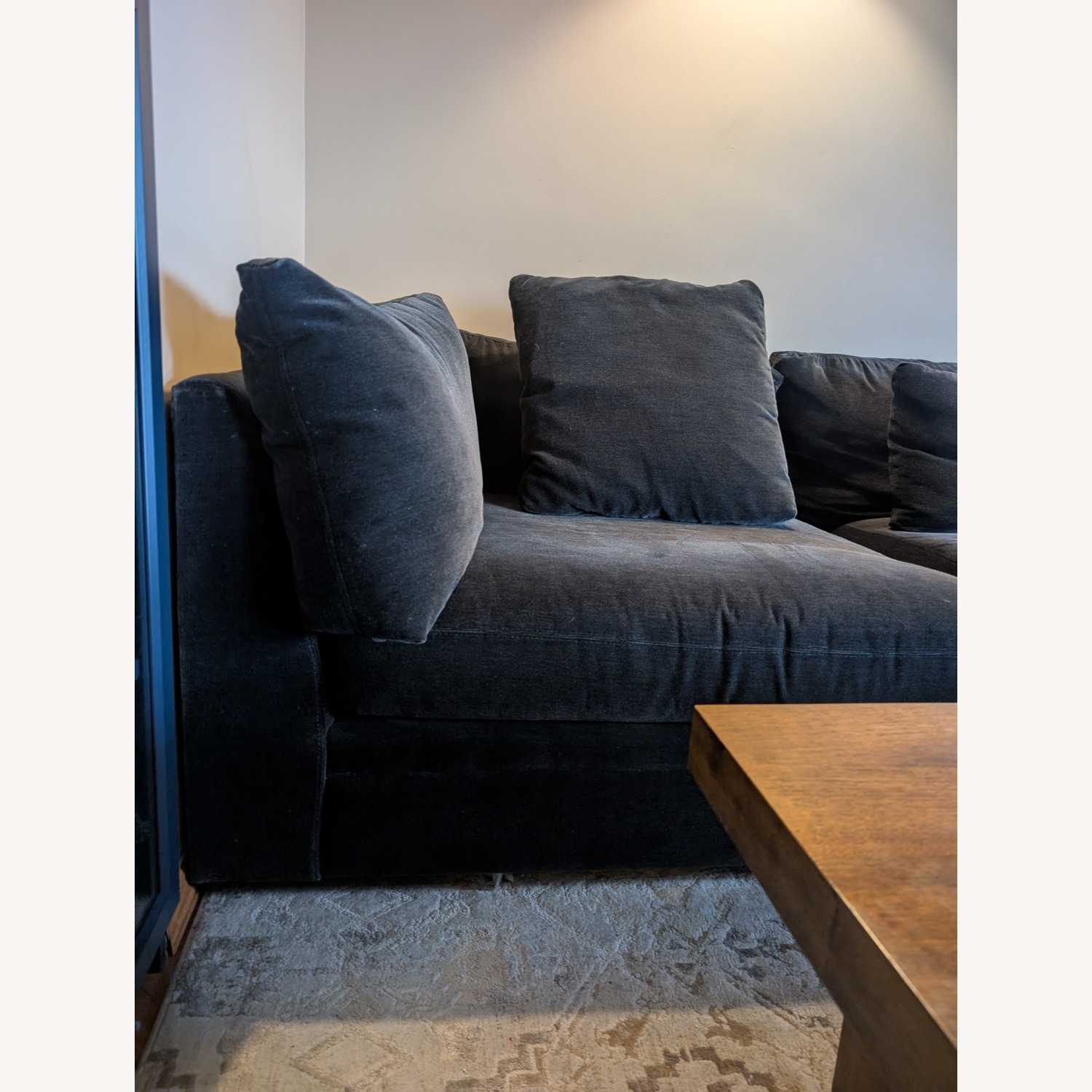 Arhaus Blue Fabric Chaise Lounge - image-3