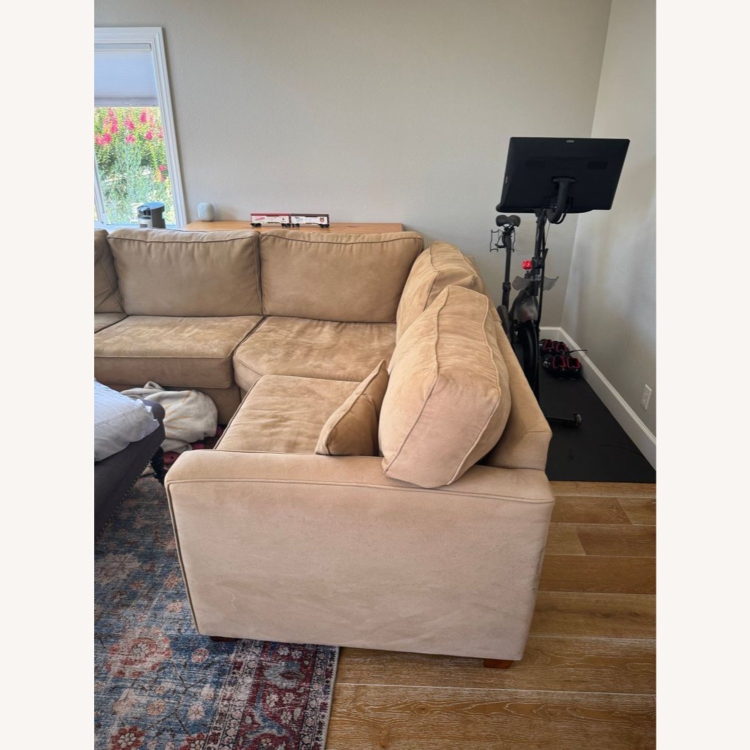 Tan Microfiber L-Shaped Sectional - image-12