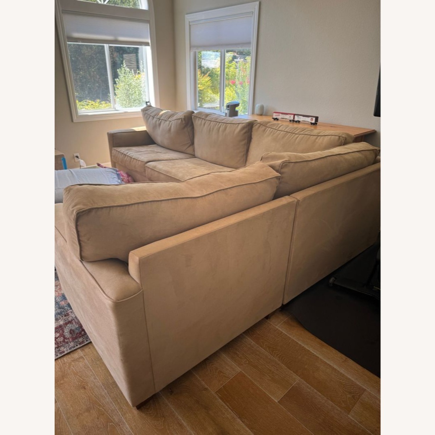 Tan Microfiber L-Shaped Sectional - image-11