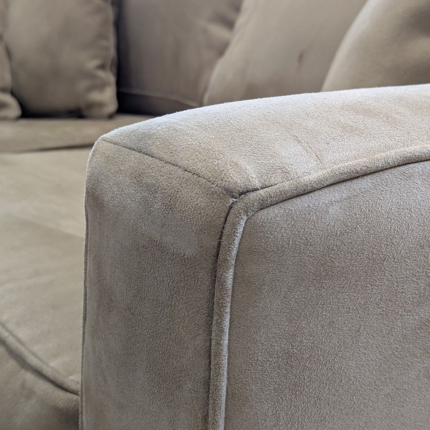 Tan Microfiber L-Shaped Sectional - image-6