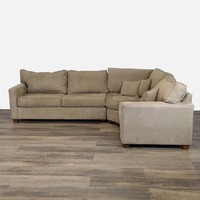Tan Microfiber L-Shaped Sectional	