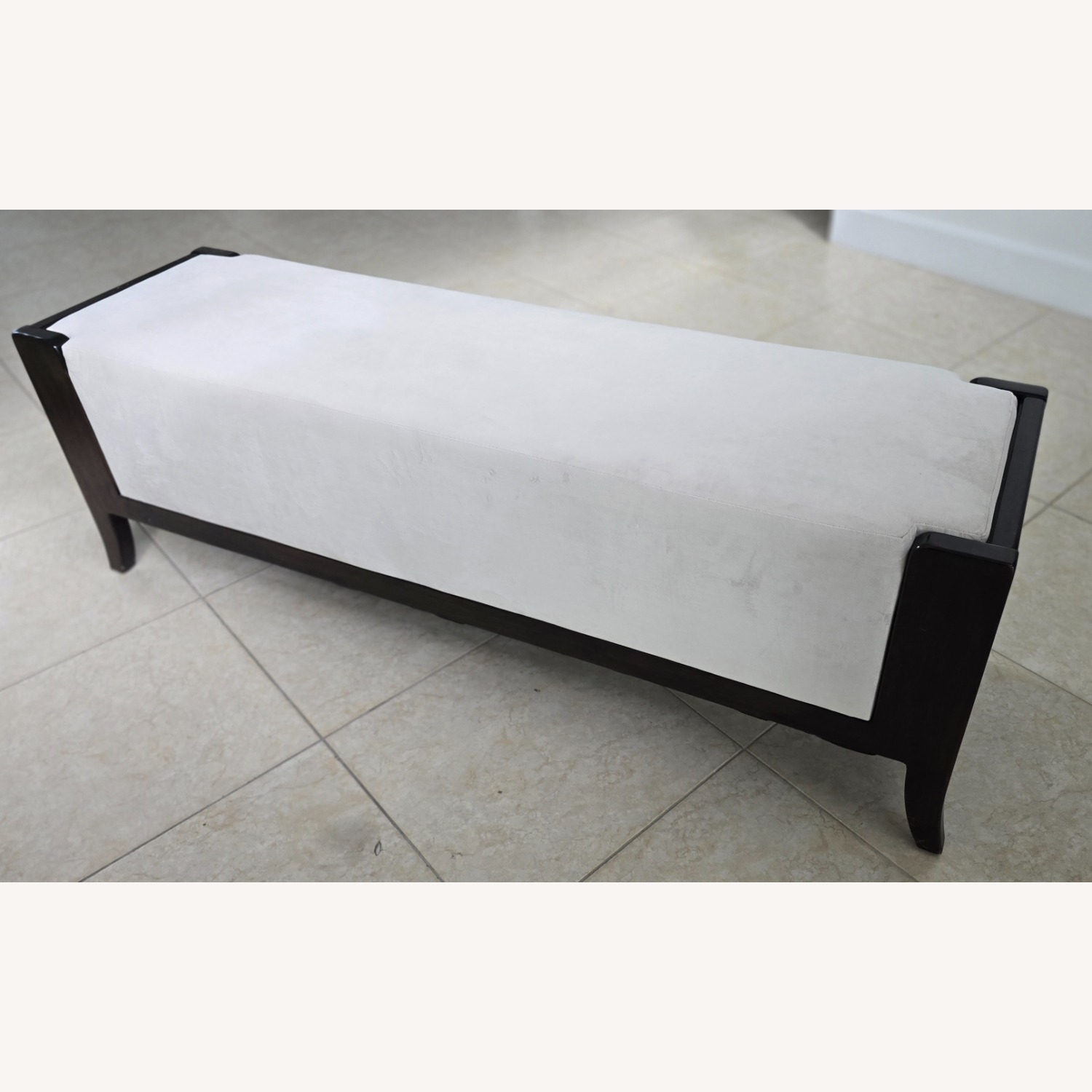 Bernhardt Light Gray Fabric Bench - image-3