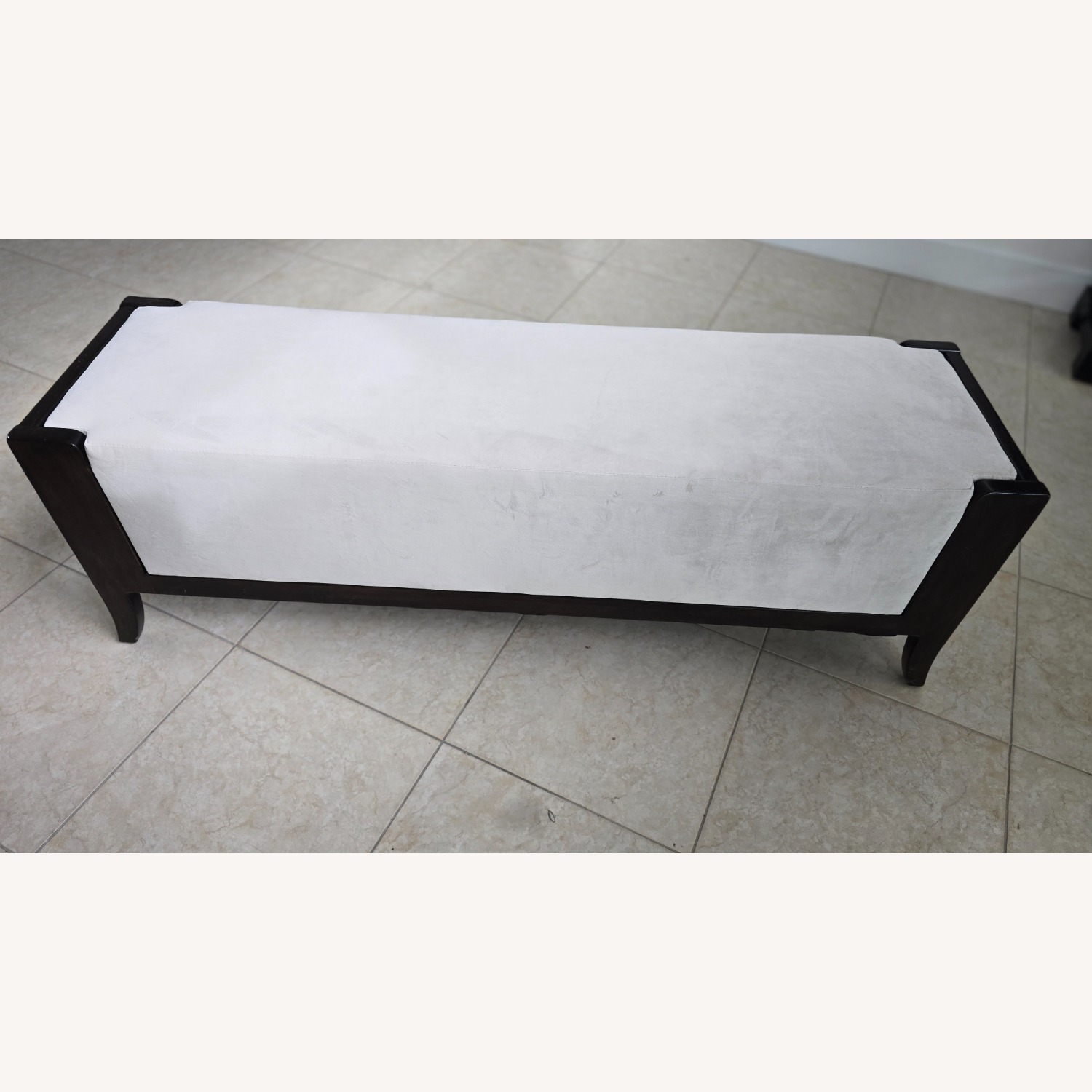 Bernhardt Light Gray Fabric Bench - image-2