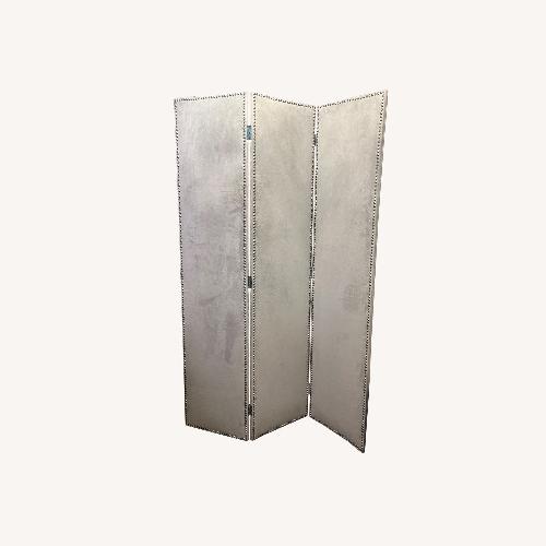 Used Light Gray Suede Room Divider for sale on AptDeco