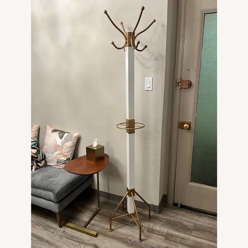 Used Joss & Main White Wood Coat Rack for sale on AptDeco