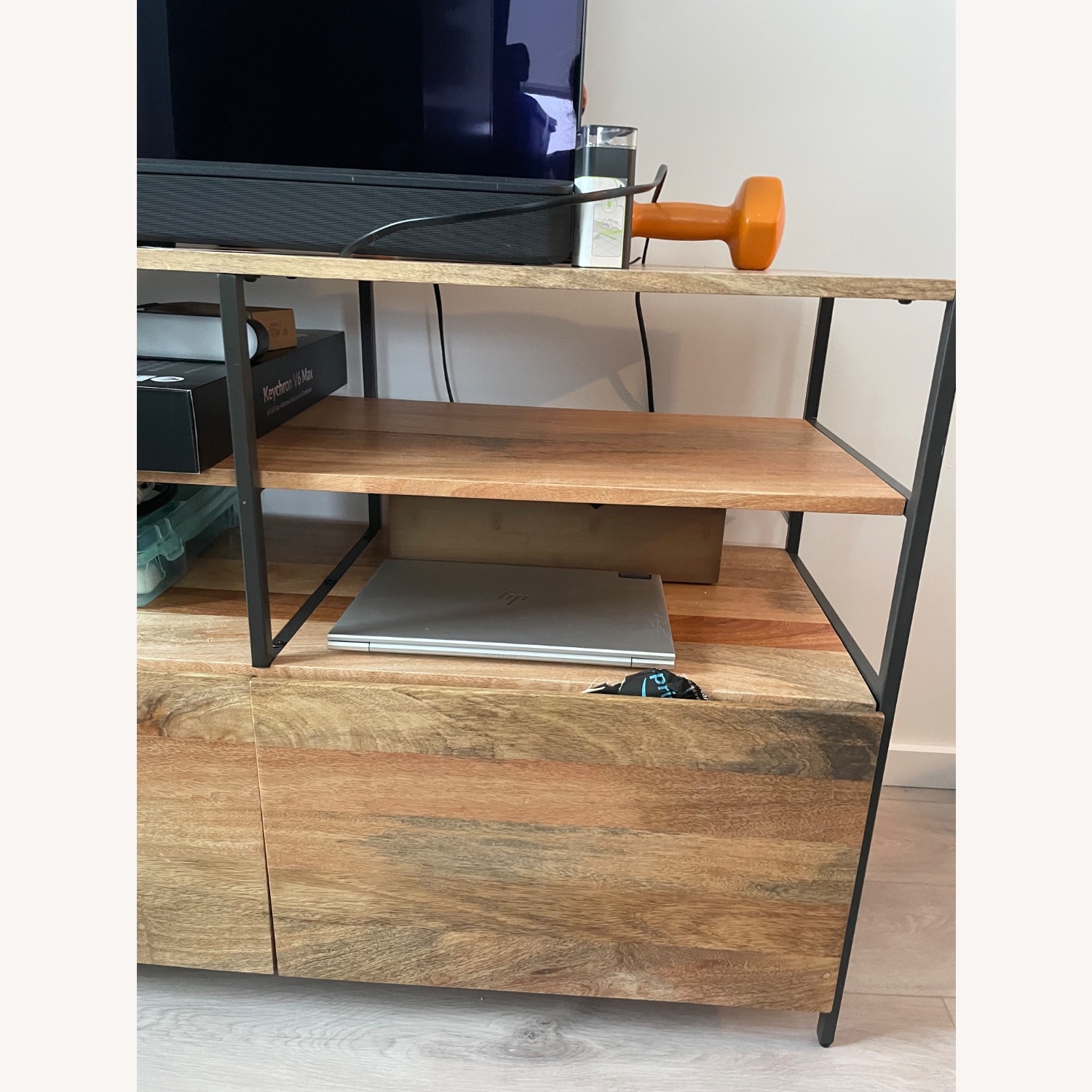 West Elm Light Brown Wood Media Storage - image-7