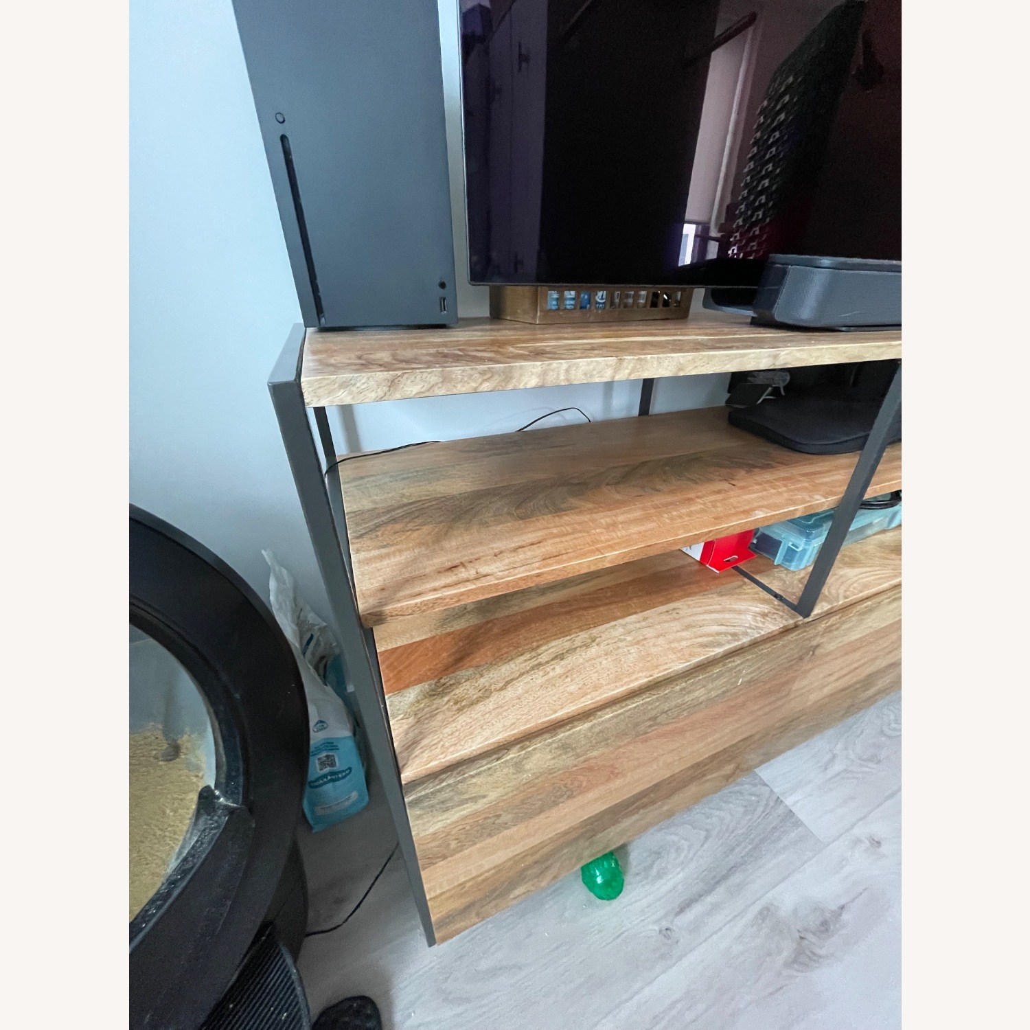 West Elm Light Brown Wood Media Storage - image-5