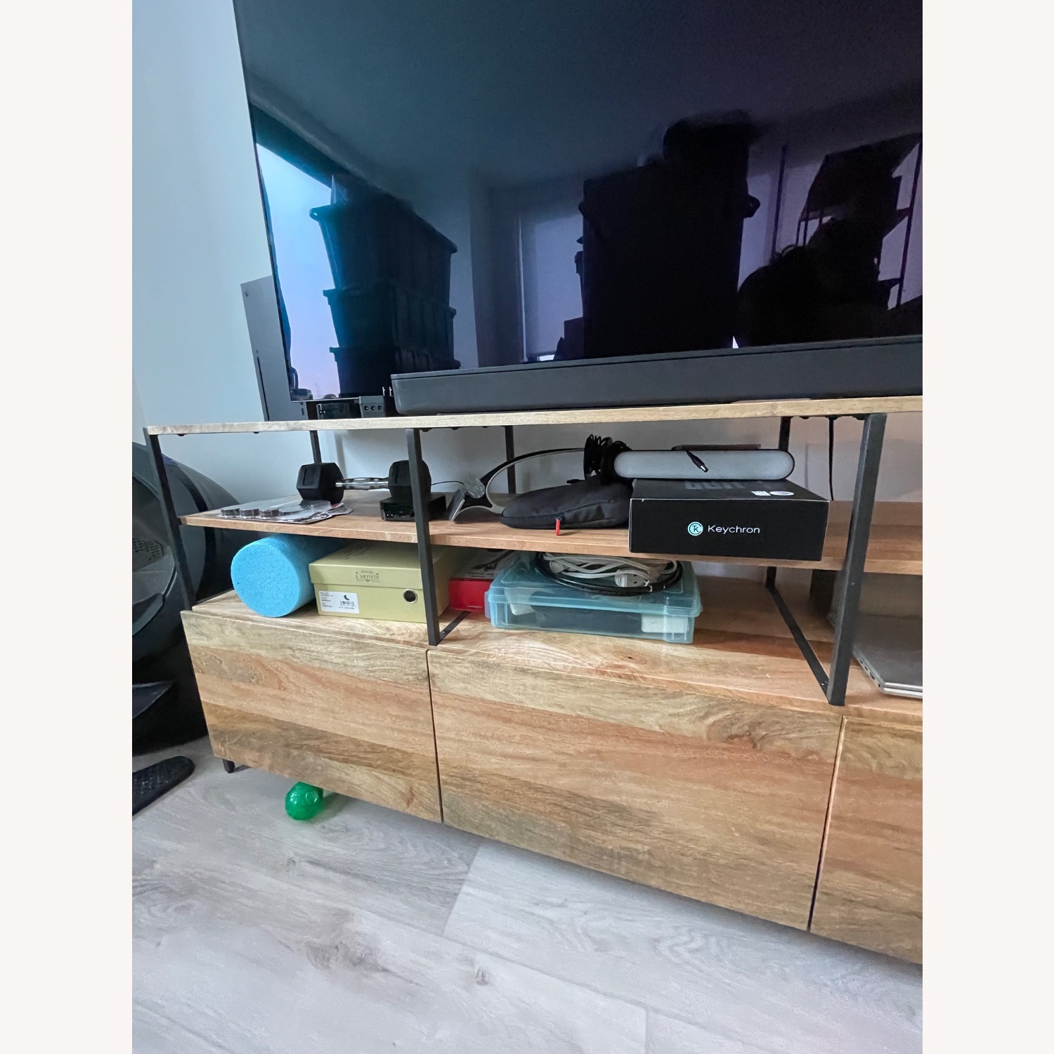 West Elm Light Brown Wood Media Storage - image-3