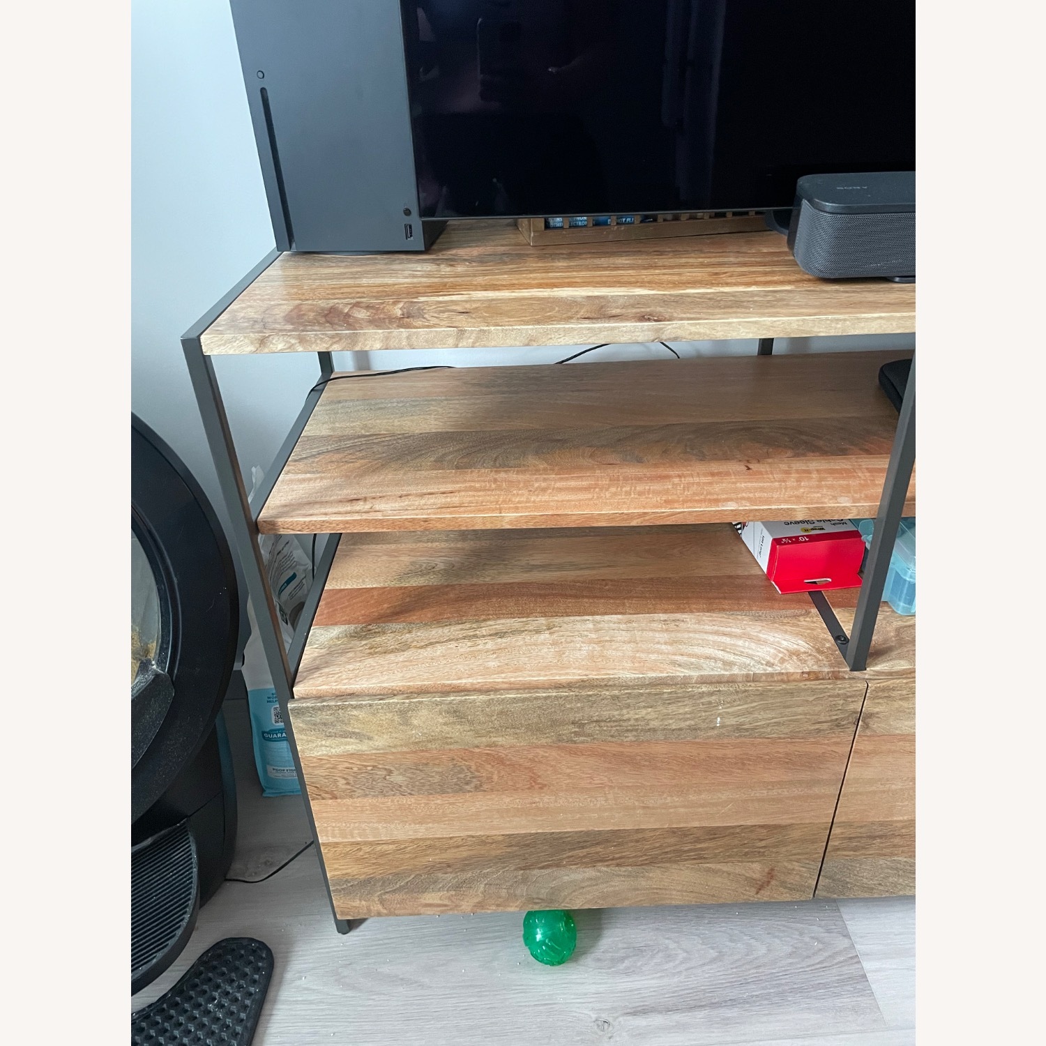 West Elm Light Brown Wood Media Storage - image-6